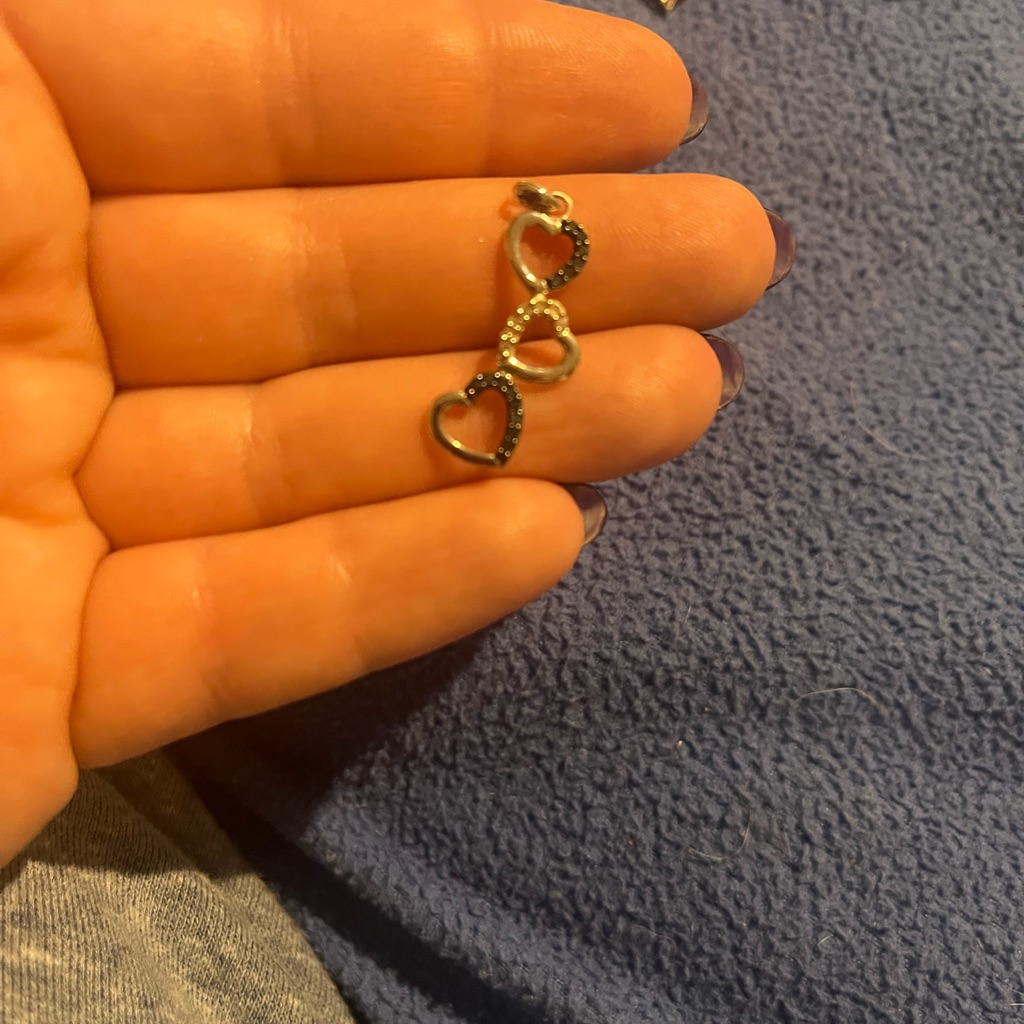 Blue Diamond And Diamond Heart Pendant